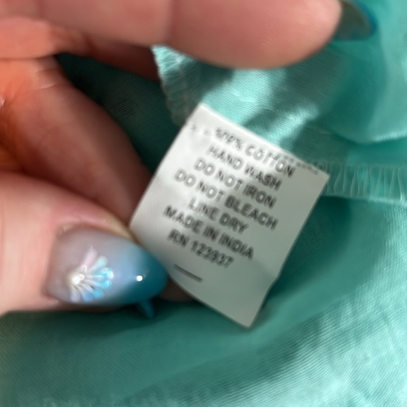 Debbie Katz South Beach Aqua Lily Maxi Dress NWT Tiered Spaghetti Straps Small - Picture 10 of 10